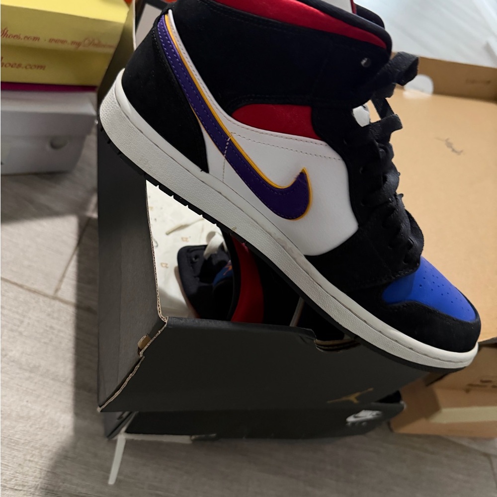 Nike Black and Blue High-Top Sneakers